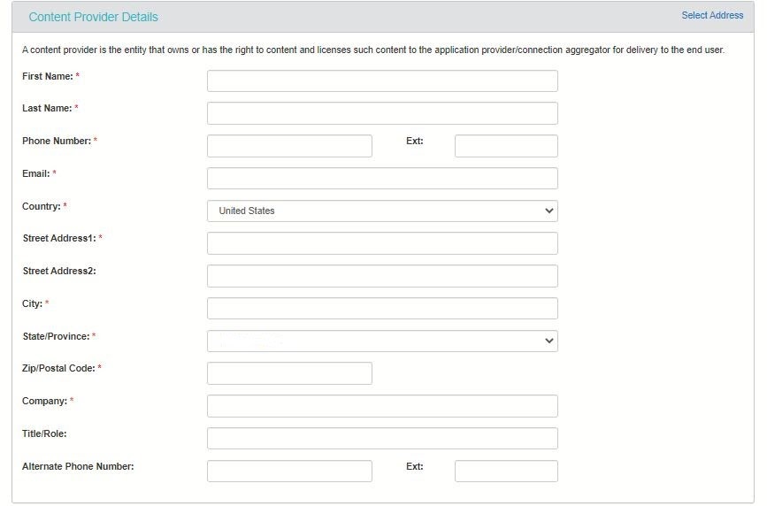 Content Provider Details page