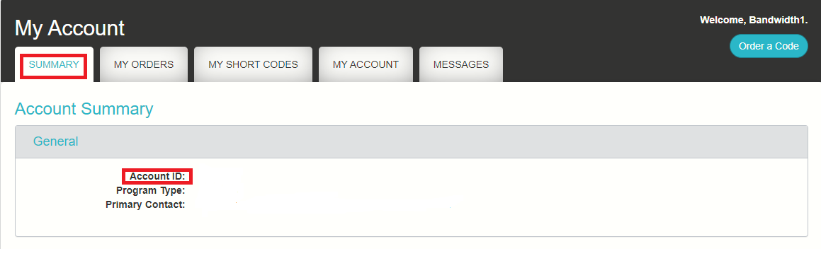 Account Summary page