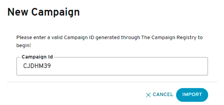 New Campaign modal