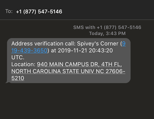SMS example