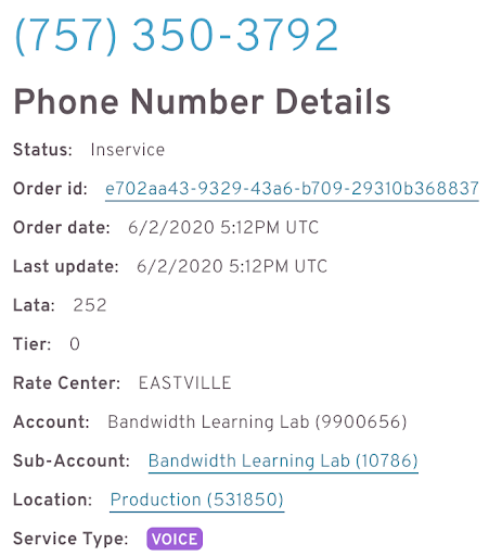 bandwidth phone number