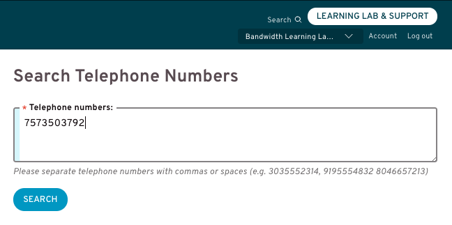 bandwidth phone number