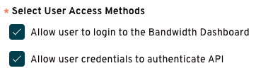 Select User Access Methods