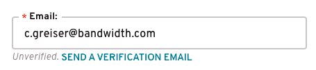 Send a verification email