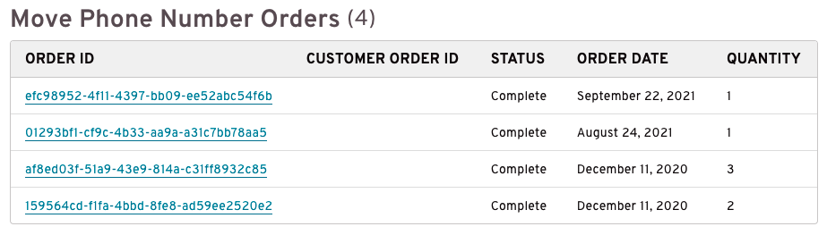 Move Phone Number Orders